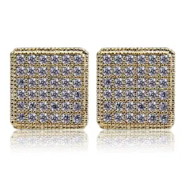 Fashion- and European hip hop hipster men's square earrings with zircon wholesale earrings