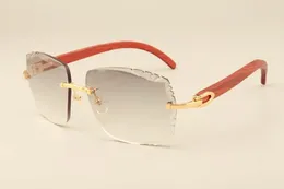 Novos óculos de sol da moda de luxo direto da fábrica 3524014 óculos de sol de madeira natural com código dourado lente de gravação personalizada personalizada gravada240C