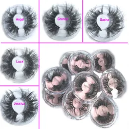 Nyaste 25mm 3D Mink Eyelashes False Eyelashes 100% Mink Eyelash Extension 5D Mink Lashes tjocka Långt dramatiska ögonfransar DHL gratis
