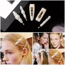 Hot New Women Full Pearls Hairclip Metal Hairpins BB Hands Tjejer Hår Tillbehör Hår Styling Verktyg Huvudbonad Present