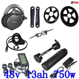 48V Bafang BBS02 750W 48V 8Fun Electric Bike Motor Kit Motor bicicleta elétrica com bateria de 48V 13AH elétrico conversão bicicleta