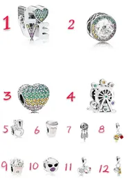 20 sztuk Kotwica Statua Liberty Ferris Wheel Love Cup Charm Srebrny European Charms Koraliki Fit Bransoletki DIY Wedding Jewelry Akcesoria