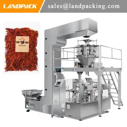 Automatic Dried Chili Big Zipper Bag Rotary Packaging Machine Matching Multihead Weigher