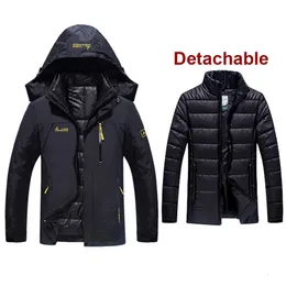 6xL 플러스 사이즈 남성 3 개의 자켓이있는 라이너 옷을 입은 야외 남성 열 따뜻한 트레킹 하이킹 캠핑 스키 등반 코트 T190919
