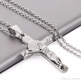 Иисус Кусок Крест Ожерелья Подвески для Женщин Цепь Из Нержавеющей Стали Ожерелье Христианское Распятие Ювелирные Изделия Мужчины Подарки