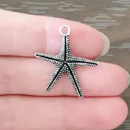 DIY Jewelry Clip on Charm Dangle Charms Antique Silver Tone Large Starfish Charm for Bracelets Necklaces Earrings Zipper Pulls Bookmarks