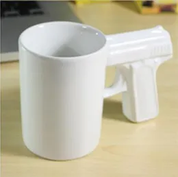 HLJgift Tazza A Forma Di Pistola In Ceramica – Idea Regalo Per Appassionati Di Armi, Colore Nero E Argento, 12oz