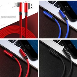 90 degree elbow Micro USB Cables 2.4A Fast Charger Cord Type C cable Type-c Nylon Braided Data Cable For Android Phones