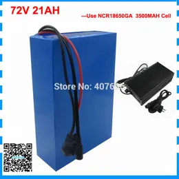 High quality 2500W 72V 21AH scooter battery 72V Lithium battery 72V Battery pack use Sanyo 3500mah cell 40A BMS Free customs tax