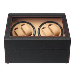 4+6 Automatic Rotation Watch Winder PU Leather Motor Storage Display Case Box