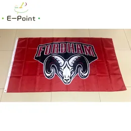 NCAA Fordham Rams Team Polyester-Flagge, 3 Fuß x 5 Fuß (150 cm x 90 cm), Flagge, Banner, Dekoration, fliegende Geschenke für Zuhause, Garten, Outdoor