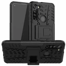 Dual Layer Shocksäker Slim Skyddande med Kickstand Hard Phone Case Cover för Moto G Fast G8 G Power E7 G8 Plus Spela ett makro