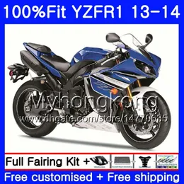 حقن الجسم لياماها YZF 1000 YZF R 1 YZF1000 YZF R1 13 14 242HM.34 YZF-1000 YZF-R1 YZFR1 blue factory hot 2013 2014 Full Fairing Kit