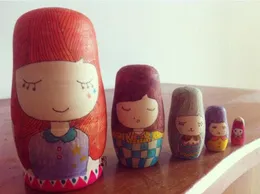 Niepomensydowany DIY Puste Drewniane Emblos Rosyjski Gniazdujący Lalki Matryoshka Zabawki Dzieci Urodziny Prezent Party Dostawy 15 sztuk