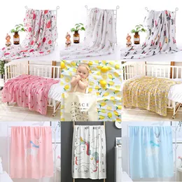 34 stilar 110 * 120cm baby filtar sommar ny muslin baby gauze väska handduk dubbel bambu bomull barn bad handduk baby filt swadding m170