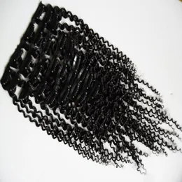 100g 8 sztuk Nowy Nadchodzący Dziewiczy Mongolski Ludzki Włosy 4A / 4B / 4C Afro Kinky Curly Clip w przedłużeniach włosów dla czarnej kobiety