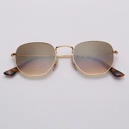 617s Sungs Hexagonal 51mm Metal Sunglass Plat Uv400 Hexagon Flat Flash Uv400 Sungs Women Men Vintage Retro Brand Design Sun