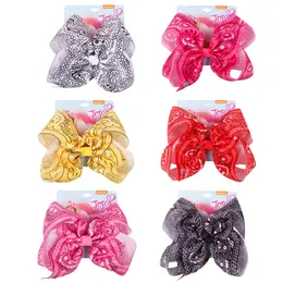 8 cal Jumbo Baby Hair Łuki Fioletowy Motyl Centrum Włosów Klips Z Klipsem Alligator Dla Dziewczyny JoJo Bow Hairband 6 Kolory X127