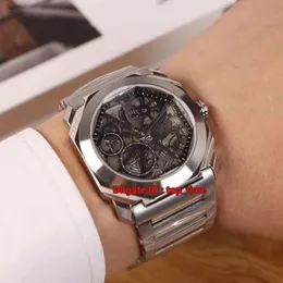 4 Style4 Wysokiej jakości zegarek 40 mm Octo Finissimo Skeleton Automatyczne męskie Zegarek 103010 szkieletowy czarny PVD stalowe bransoletki 2651