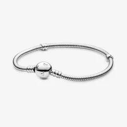 New Moments 925 Sterling Silver Sparkling Cute Mouse Snake Chain Bracelet Fit Authentic European Dangle Charm For Women Fashion DIY Jewelry