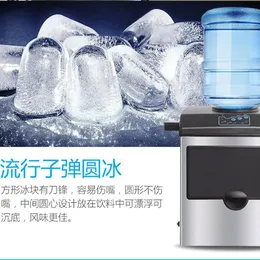 GRATIS Frakt 2020 Elektrisk kommersiell Hushålls Ice Making Machine 25kg Bänkskiva Automatisk Bullet Ice Maker 160W