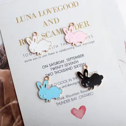 Enamel Gold Plated Cartoon Animal Rabbit Charms Pendants for Handmade Diy Earrings Necklace Key Chain Bracelet Jewelry Making Accessories