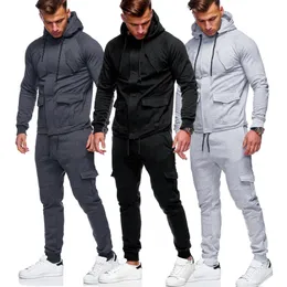 Wholesale mens designer clothes tracksuits mens sweat suits set outwear hooded track suit Hoodies jogging suit full sleeve long pants