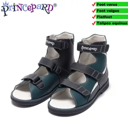 2019 new summer children orthopedic shoes genuine leather upper blue red pink orthopedic sandals for kids size 21-36