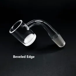 Beveled Edge 4mm Opaque Bottom Quartz Gavel Banger With Frosted Joint 2mm Wall 25mmOD XL Flat Top Quartz Bangers Nail For Dab Rigs