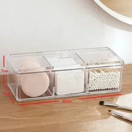 Klarer Acryl-Organizer für Make-up-Pads, Aufbewahrungshalter für Wattestäbchen, Box für den Schreibtisch, Schmucketui für Kosmetika