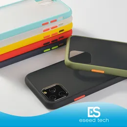 Luksusowy odporny na wstrząsy Transparent Matte Phone Case dla iPhone 12 Pro Max 11 XS XR X 8 7 6 Plus Frosted Baby Skin Hybrid TPU PC Case Case Case