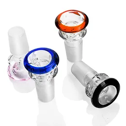 Renkli cam tütsüleme kasesi 14 veya 18 mm, nargile erkek konektör bağlantı parçaları için geçerlidir