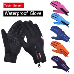 2020 Outdoor Cycling Gloves Kvinnor Män Vindskydd Bike Glove Vattentät Motorcykelhandskar Anti-Slip Full Finger Höst Vinter Cykelhandskar