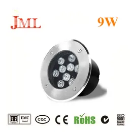 JML地下庭園LEDライト9W 12V 24V AC 85-265V IP67防水304ステンレス鋼のクリー族LEDチップ埋め込みランプ