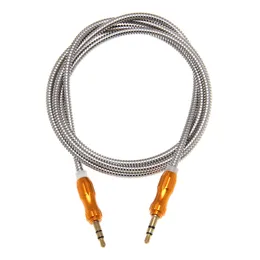 Cabo de altifalante de cabo aux 3.5mm jack sliver anel matel cabo de áudio para carro adaptador de fone de ouvido jack 3.5 mm cabo de alto-falante para mp3 mp4 300pcs