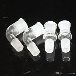 wholesale thickening rightangle glass bong drop down adapter 14mm 18mm male to female female to male joint glass water pipe glass bong