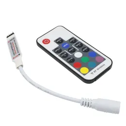 وحدة تحكم LED RGB DC5V-24V 12A 17key mini RF اللاسلكية التحكم عن بعد باهتة لـ 5050 3528 RGB ضوء شريط مرن