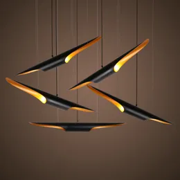 Nordic retro tubular Pendant Light Black Aluminum Pendant Lamp For Living Room Bar shop Restaurant Decorative hanging lamp224n