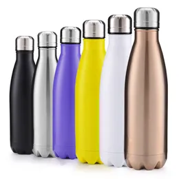 17 oz kola şeklindeki su şişesi yalıtımlı çift duvarlı vakum yüksek aydınlatmalı su şişesi paslanmaz çelik kola şekli açık su şişesi