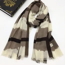 Wholesale-Brand style 100% wool material print letters plaid pattern long scarves for women size 175cm - 62cm