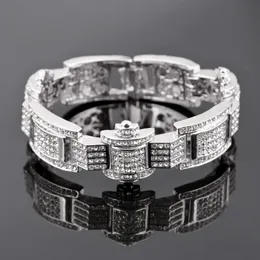 Hip hop fashion diamond-encrusted men's hip hop bracelet with cool and unique style