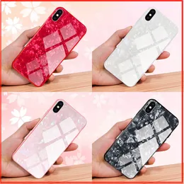 Bumper Corner Shockproof Luxury Ultra-Thin Glossy Plating Marble Tempered Glass Phone Case Cover For Apple iPhone XS Max XR 10 X 8 7 6S Plus