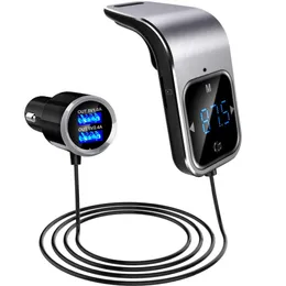 Nadajnik FM Bluetooth Samochodowy Adapter radiowy AUX Odtwarzacz MP3 Modulator FM z głośnomówiących Dual USB szybka ładowarka