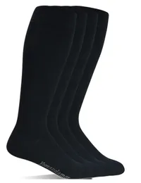 Yomandamor Men's Bamboo Extra Wide Top Over The Calf Dress Socks Boot Strumpor, 4 par L Storlek, Passar för hela säsongen