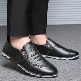 Sports Italian Shoes Non-slip Casual Driving Flat Korean Version of Men's Pea Soft Black Men New173 St2 57 St
