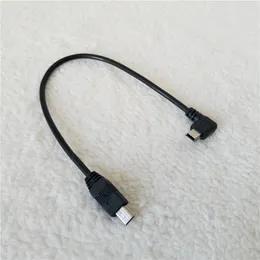 90 stopni zginanie lewy kąt mini USB samiec do samca Dane adaptera przedłużacza do MP5 Android PC PC Black 25 cm
