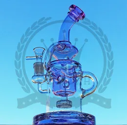 R87パープルカラー水ギセルマトリックスPerc Recycler Dab Oil Rigs Beaker Water Glass Bong