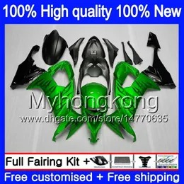 Body For KAWASAKI ZX 10 R ZX1000C ZX-10R 2008 2009 2010 Bodywork 217MY.36 ZX 10R 1000CC ZX1000 ZX10R 08 09 10 Full Fairing Green&flames