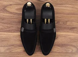 Vintage skor mocka män designer loafers äkta engelska märke klänning läder skor spetsiga tå kontor bröllop fest platt