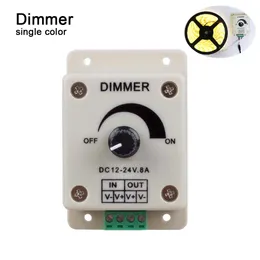 Tek Renkli DC 12V 24V 8A LED şerit Işık Dimmer + Toptan 50pcs